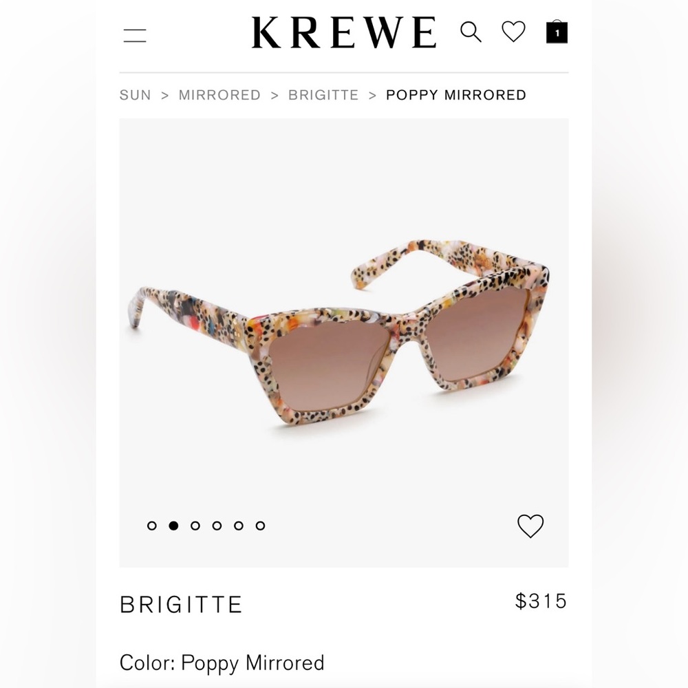 Krewe sunglasses. Bridgette. Color: mirrored poppy. NWOT.